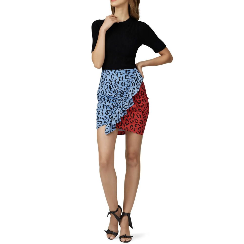 A.L.C. Alc Geller Color Block Leopard Print Ruffl… - image 2